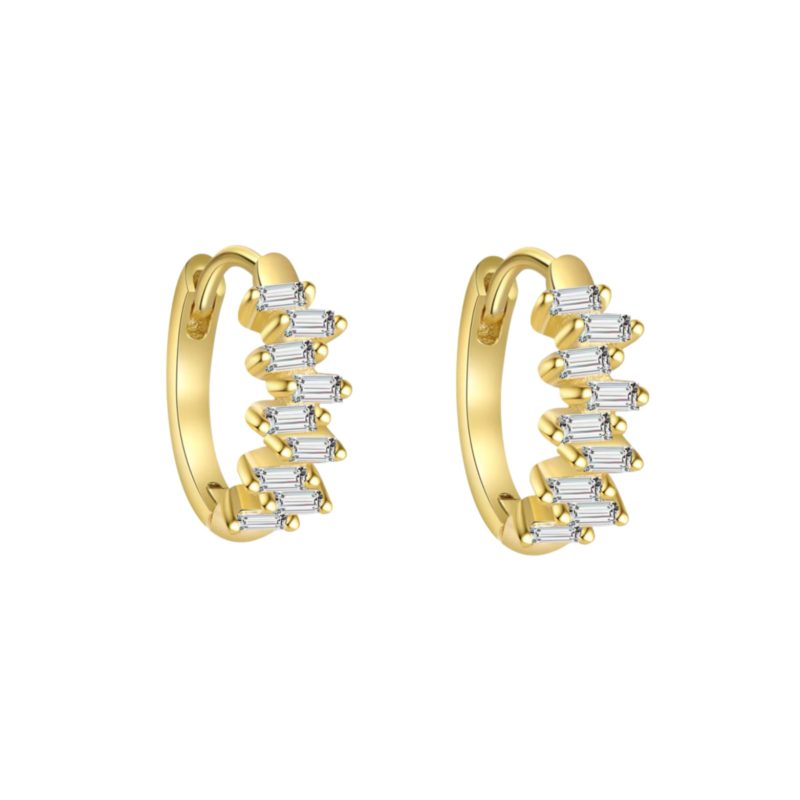 RECTANGLE ZIRCON HOOP