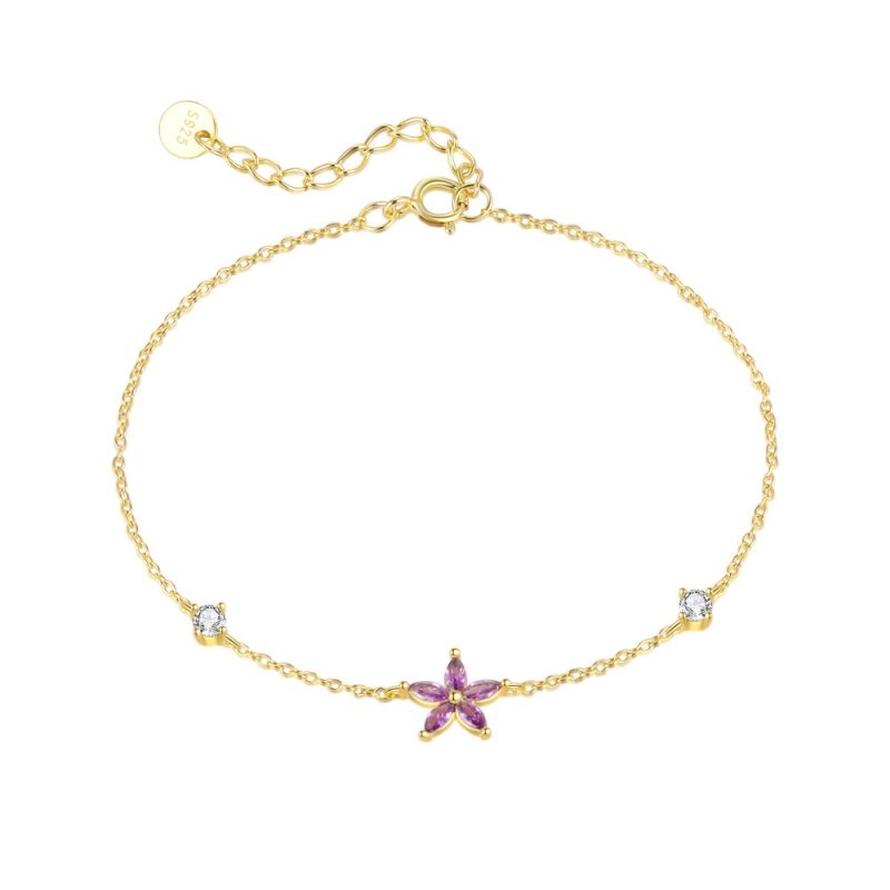 AMETHYST FLOWER BRACELET
