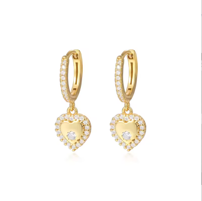 MINI SPARKLING HEART HOOPS